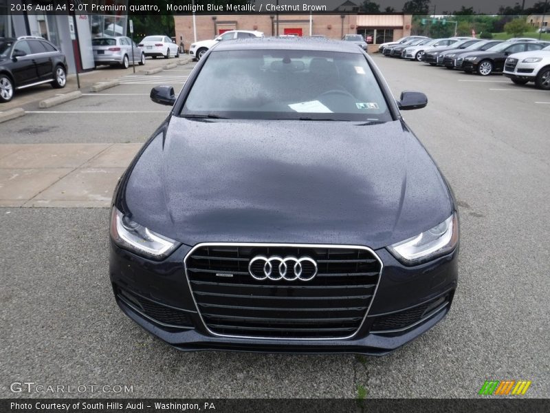 Moonlight Blue Metallic / Chestnut Brown 2016 Audi A4 2.0T Premium quattro