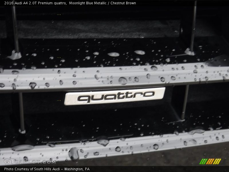 Moonlight Blue Metallic / Chestnut Brown 2016 Audi A4 2.0T Premium quattro