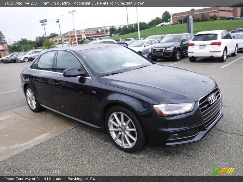 Moonlight Blue Metallic / Chestnut Brown 2016 Audi A4 2.0T Premium quattro
