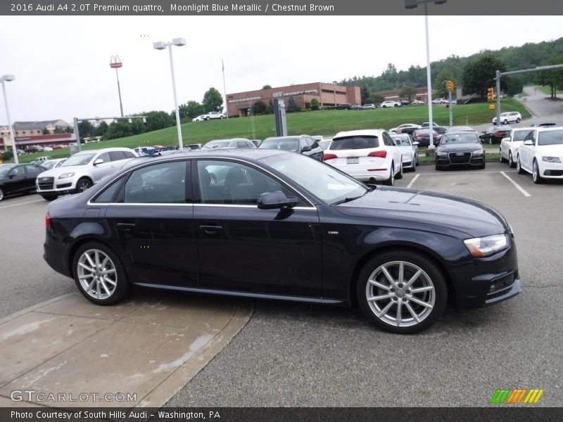 Moonlight Blue Metallic / Chestnut Brown 2016 Audi A4 2.0T Premium quattro