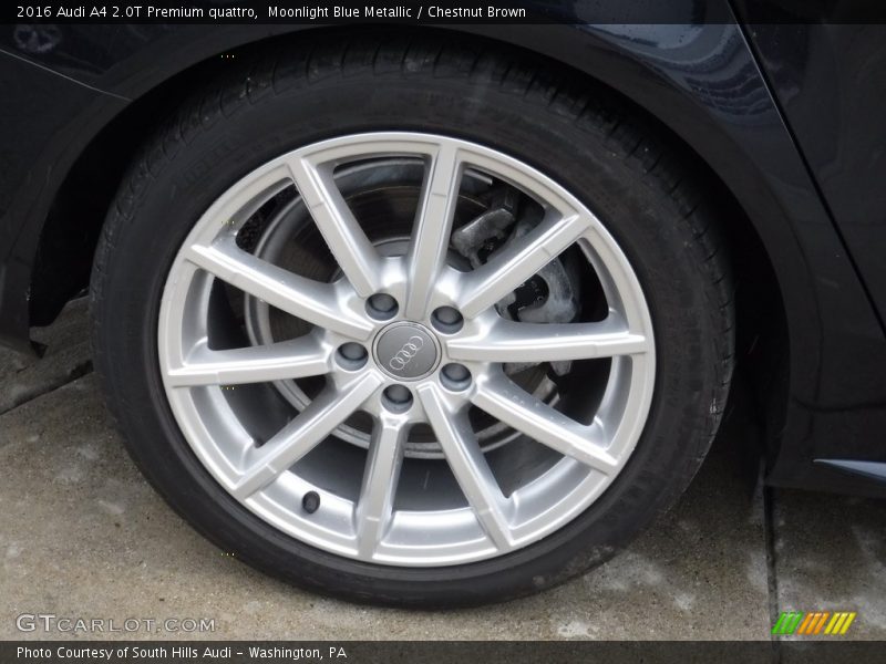 Moonlight Blue Metallic / Chestnut Brown 2016 Audi A4 2.0T Premium quattro