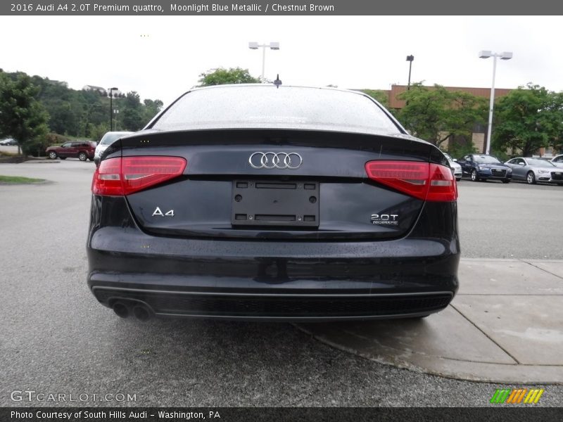 Moonlight Blue Metallic / Chestnut Brown 2016 Audi A4 2.0T Premium quattro