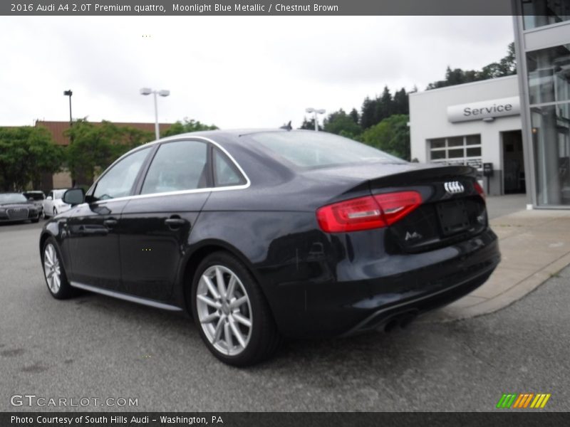 Moonlight Blue Metallic / Chestnut Brown 2016 Audi A4 2.0T Premium quattro
