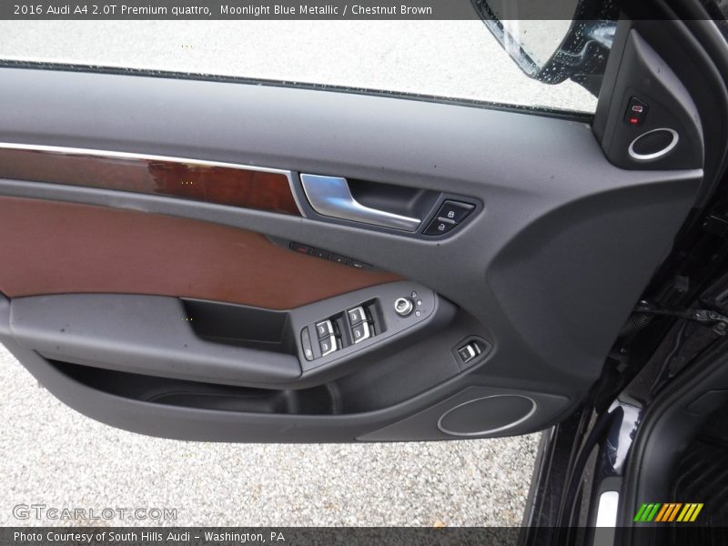Moonlight Blue Metallic / Chestnut Brown 2016 Audi A4 2.0T Premium quattro