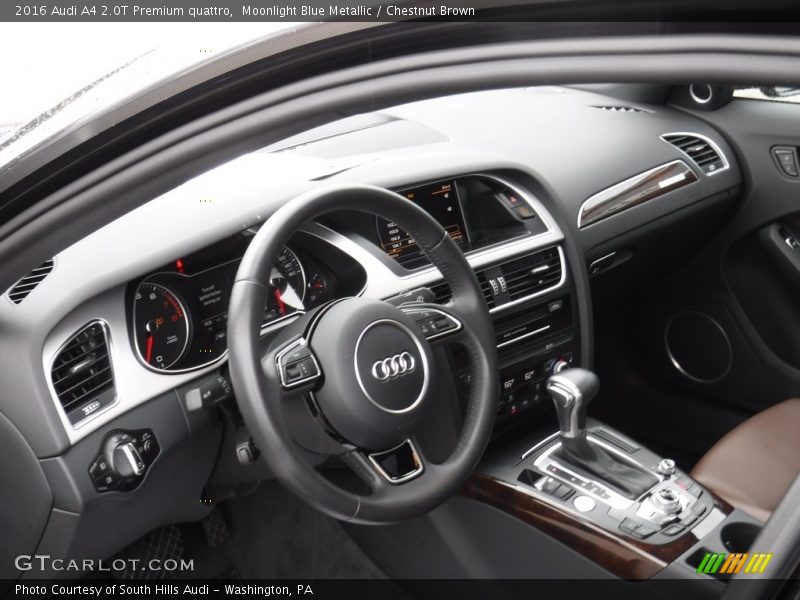 Moonlight Blue Metallic / Chestnut Brown 2016 Audi A4 2.0T Premium quattro