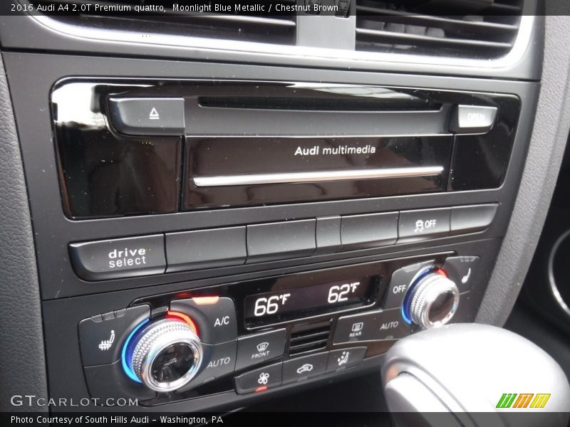 Moonlight Blue Metallic / Chestnut Brown 2016 Audi A4 2.0T Premium quattro