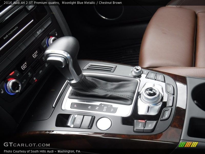 Moonlight Blue Metallic / Chestnut Brown 2016 Audi A4 2.0T Premium quattro