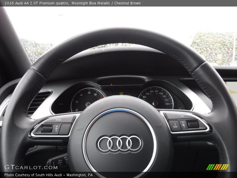 Moonlight Blue Metallic / Chestnut Brown 2016 Audi A4 2.0T Premium quattro