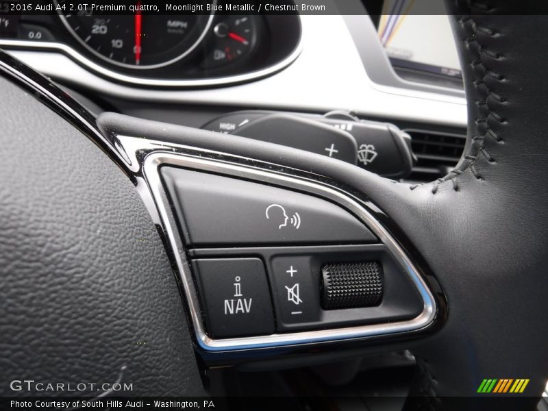 Moonlight Blue Metallic / Chestnut Brown 2016 Audi A4 2.0T Premium quattro