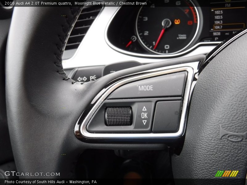 Moonlight Blue Metallic / Chestnut Brown 2016 Audi A4 2.0T Premium quattro