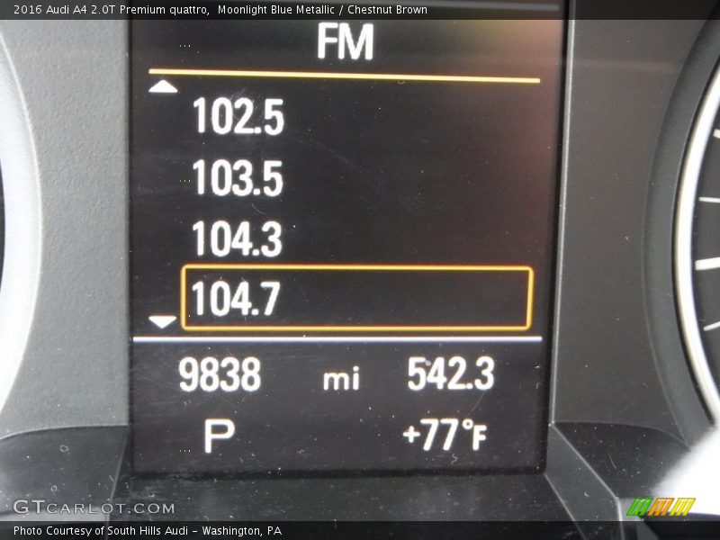 Moonlight Blue Metallic / Chestnut Brown 2016 Audi A4 2.0T Premium quattro