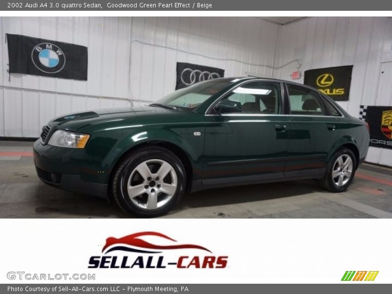 Goodwood Green Pearl Effect / Beige 2002 Audi A4 3.0 quattro Sedan