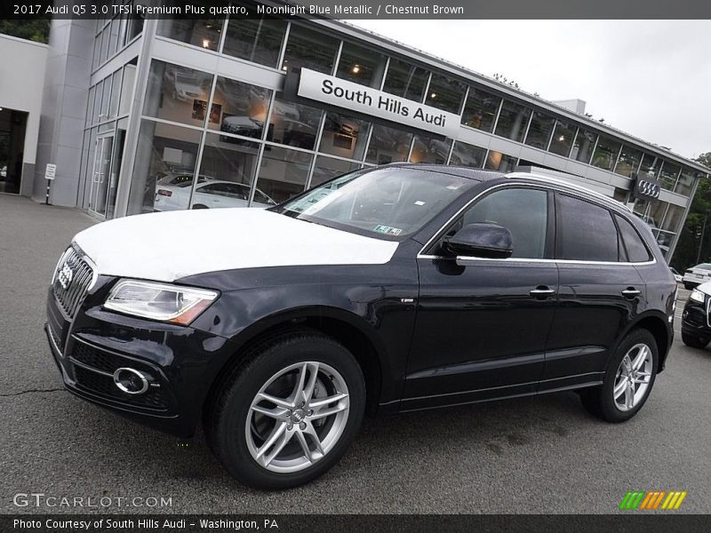 Moonlight Blue Metallic / Chestnut Brown 2017 Audi Q5 3.0 TFSI Premium Plus quattro