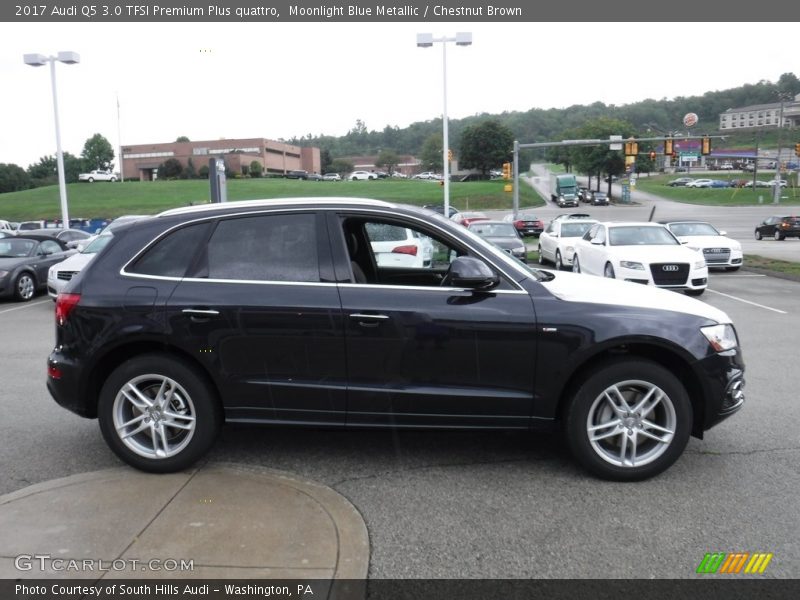 Moonlight Blue Metallic / Chestnut Brown 2017 Audi Q5 3.0 TFSI Premium Plus quattro
