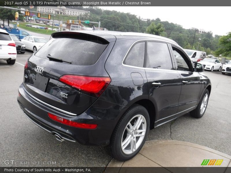 Moonlight Blue Metallic / Chestnut Brown 2017 Audi Q5 3.0 TFSI Premium Plus quattro