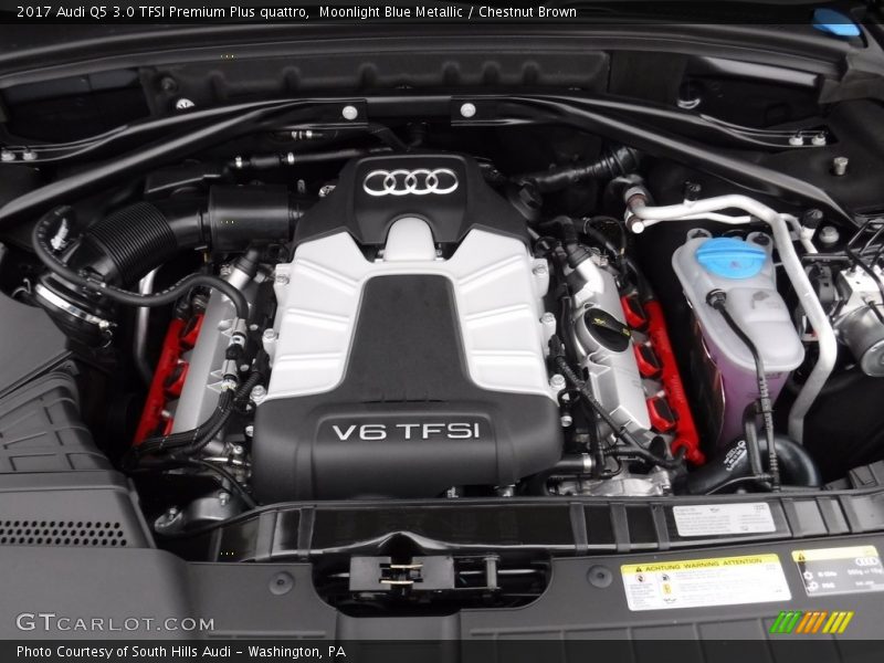 Moonlight Blue Metallic / Chestnut Brown 2017 Audi Q5 3.0 TFSI Premium Plus quattro