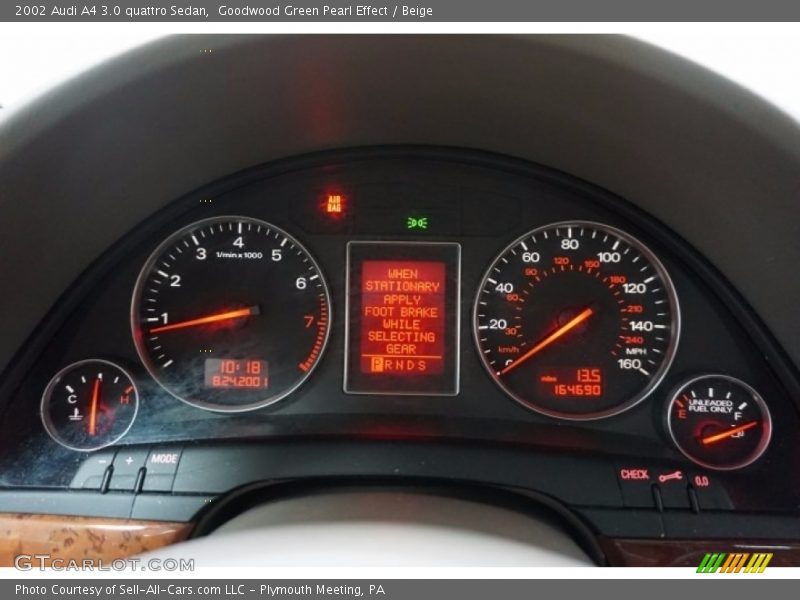  2002 A4 3.0 quattro Sedan 3.0 quattro Sedan Gauges