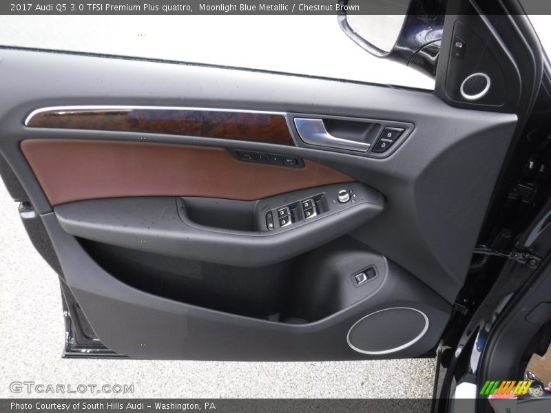 Moonlight Blue Metallic / Chestnut Brown 2017 Audi Q5 3.0 TFSI Premium Plus quattro