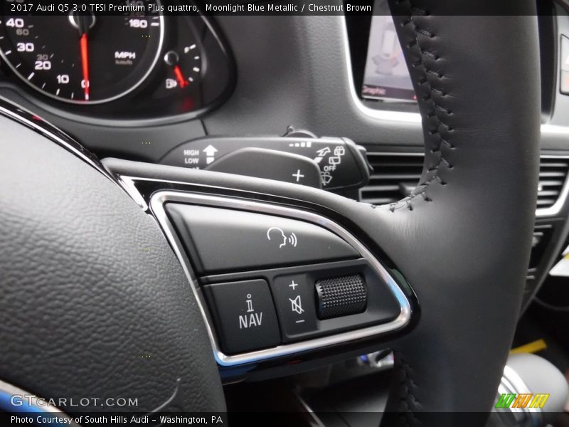Moonlight Blue Metallic / Chestnut Brown 2017 Audi Q5 3.0 TFSI Premium Plus quattro