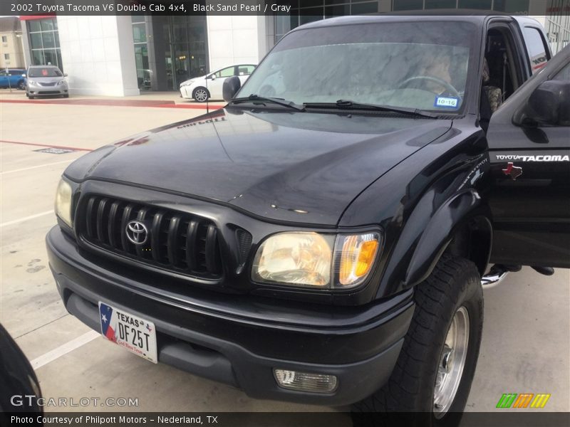 Black Sand Pearl / Gray 2002 Toyota Tacoma V6 Double Cab 4x4