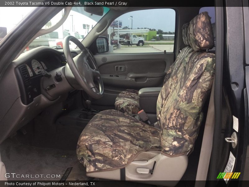 Black Sand Pearl / Gray 2002 Toyota Tacoma V6 Double Cab 4x4
