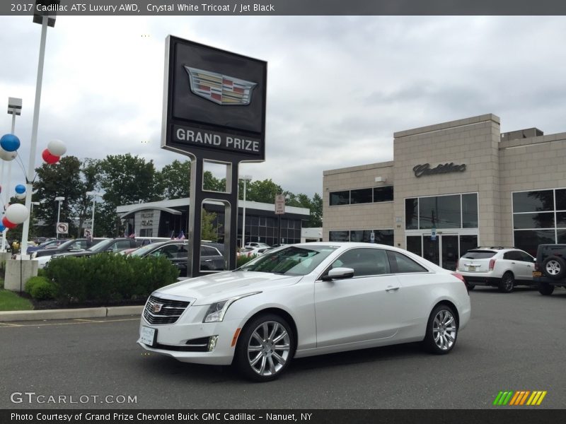 Crystal White Tricoat / Jet Black 2017 Cadillac ATS Luxury AWD