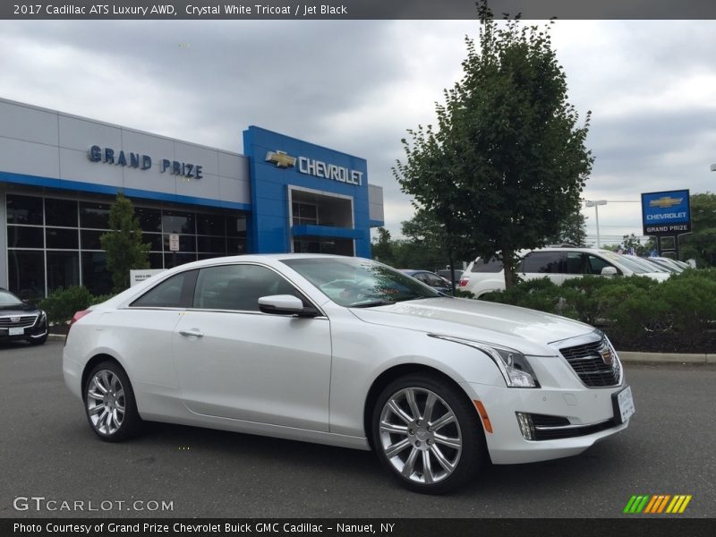 Crystal White Tricoat / Jet Black 2017 Cadillac ATS Luxury AWD
