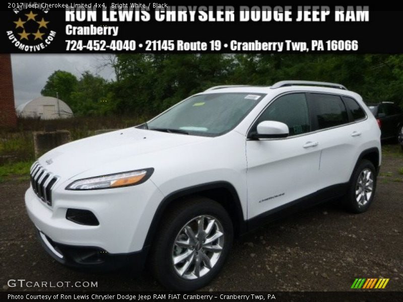 Bright White / Black 2017 Jeep Cherokee Limited 4x4