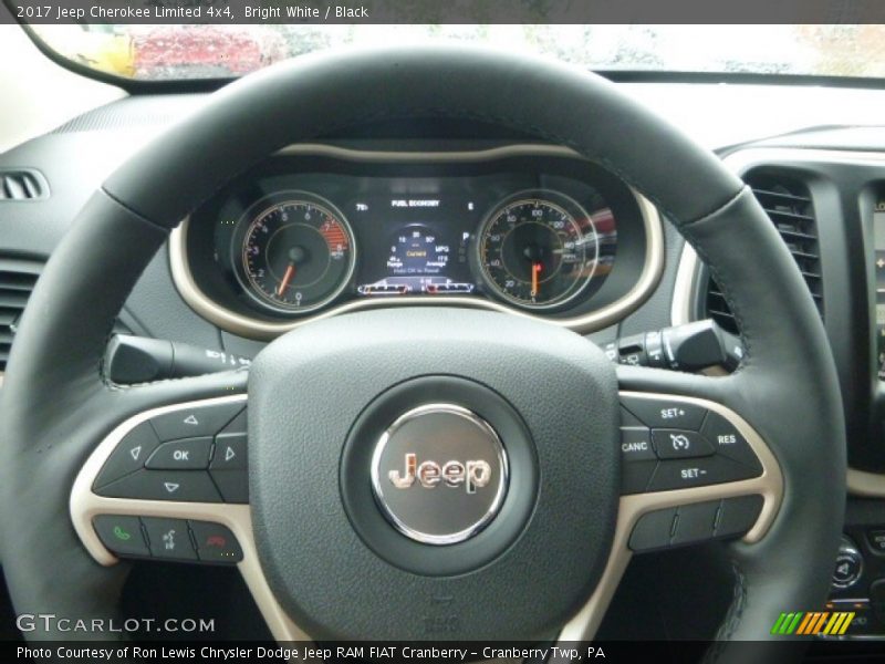 Bright White / Black 2017 Jeep Cherokee Limited 4x4