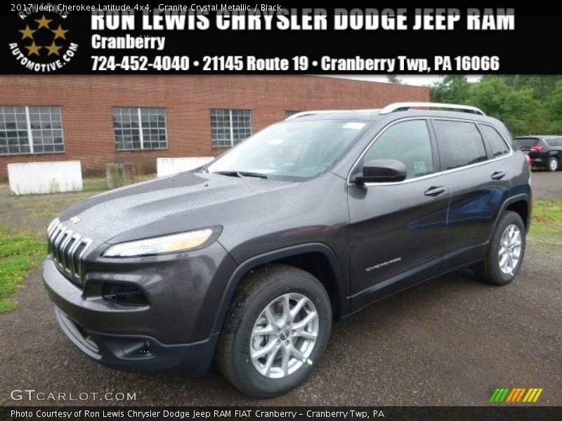 Granite Crystal Metallic / Black 2017 Jeep Cherokee Latitude 4x4
