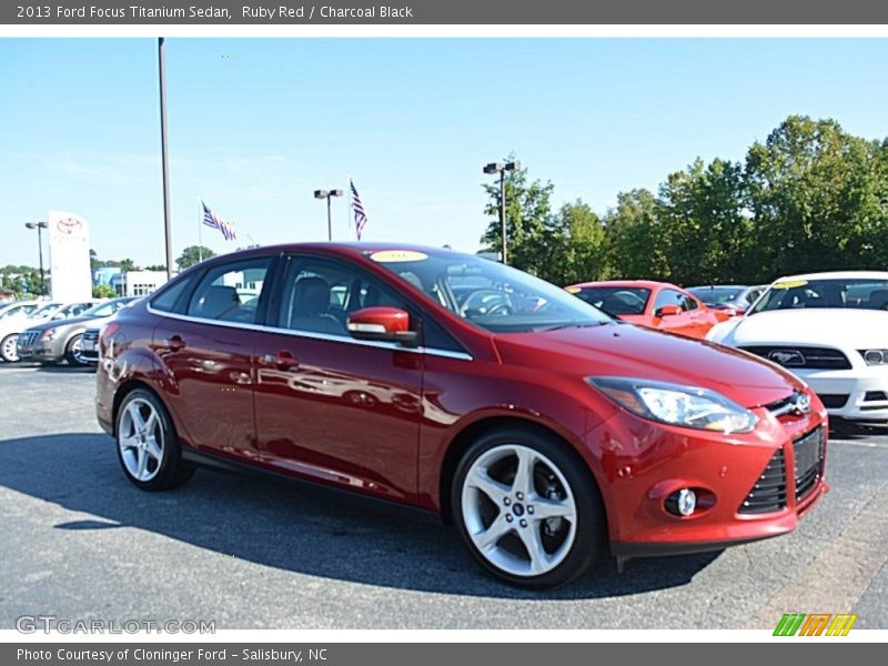Ruby Red / Charcoal Black 2013 Ford Focus Titanium Sedan