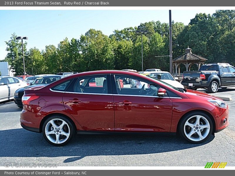 Ruby Red / Charcoal Black 2013 Ford Focus Titanium Sedan