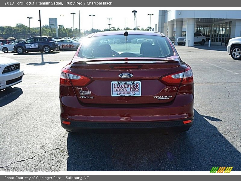Ruby Red / Charcoal Black 2013 Ford Focus Titanium Sedan