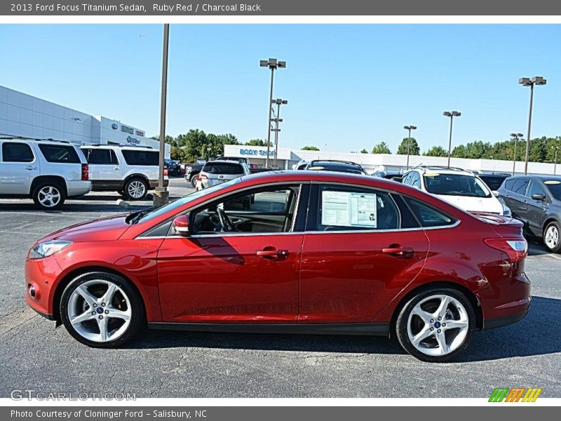 Ruby Red / Charcoal Black 2013 Ford Focus Titanium Sedan