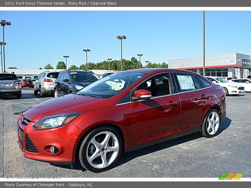 Ruby Red / Charcoal Black 2013 Ford Focus Titanium Sedan