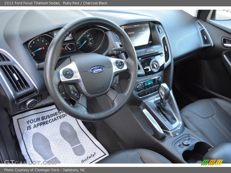 Ruby Red / Charcoal Black 2013 Ford Focus Titanium Sedan