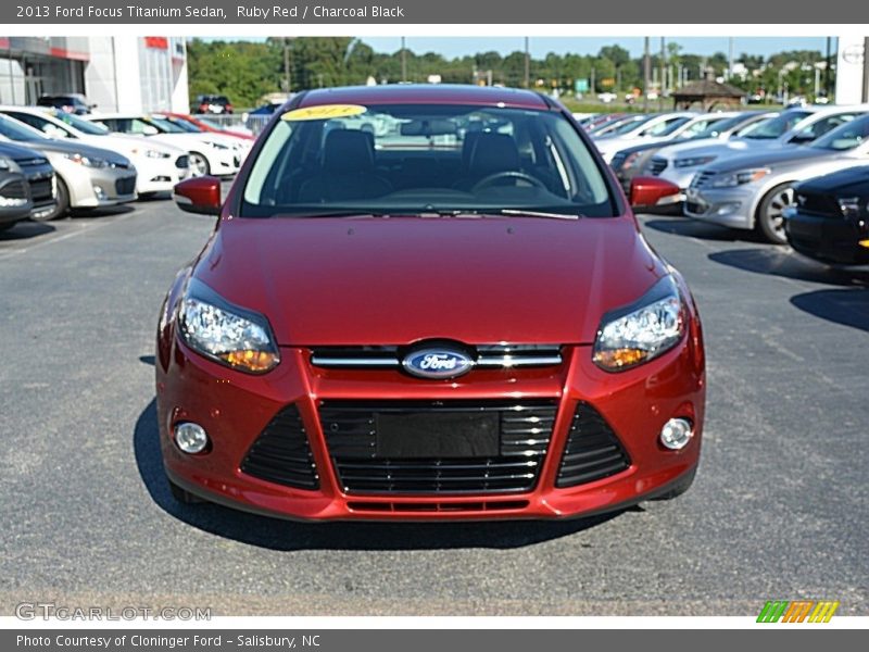 Ruby Red / Charcoal Black 2013 Ford Focus Titanium Sedan