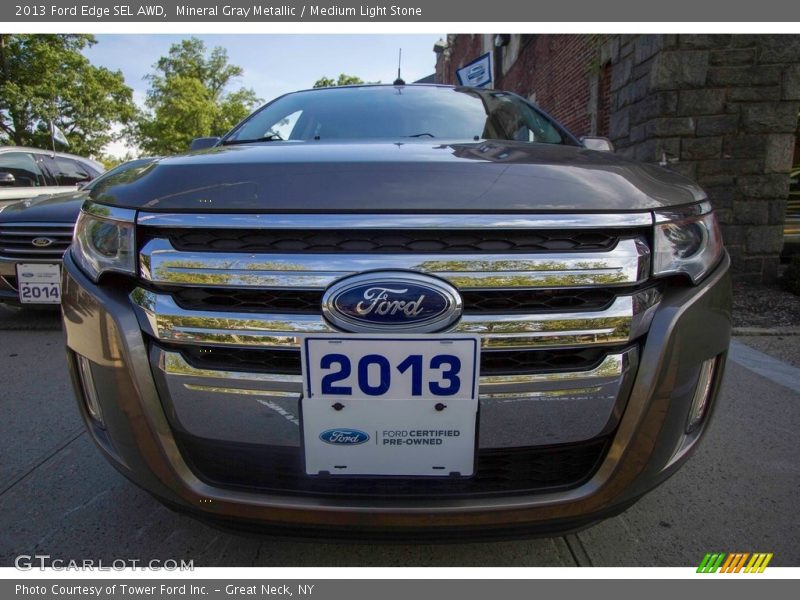 Mineral Gray Metallic / Medium Light Stone 2013 Ford Edge SEL AWD