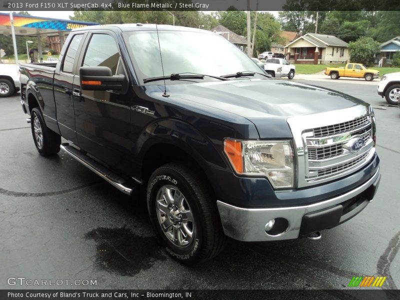 Blue Flame Metallic / Steel Gray 2013 Ford F150 XLT SuperCab 4x4