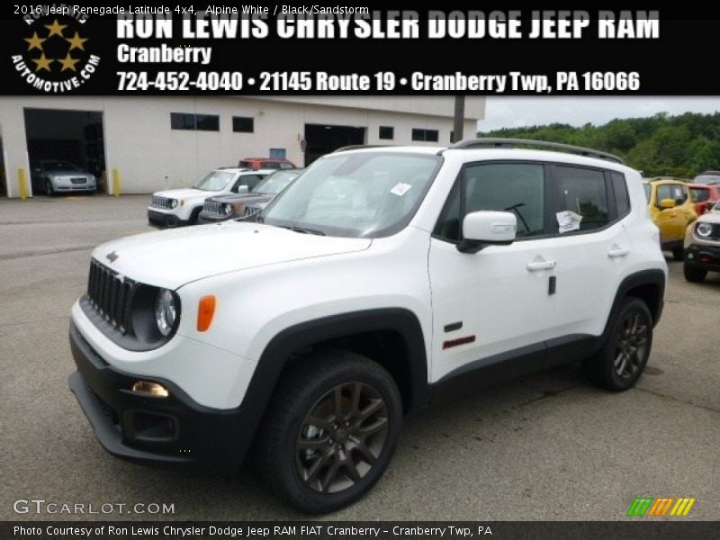 Alpine White / Black/Sandstorm 2016 Jeep Renegade Latitude 4x4