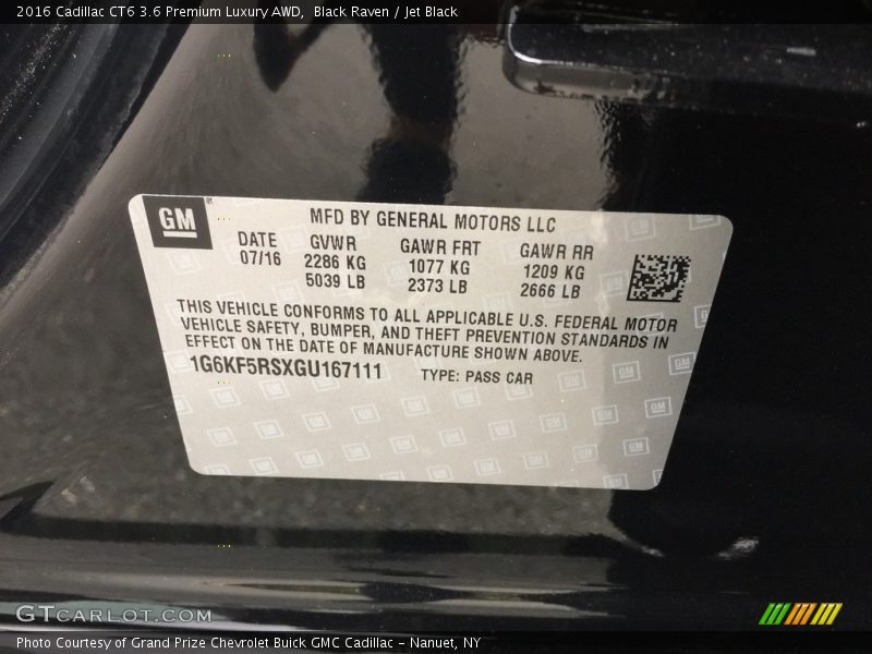 Black Raven / Jet Black 2016 Cadillac CT6 3.6 Premium Luxury AWD