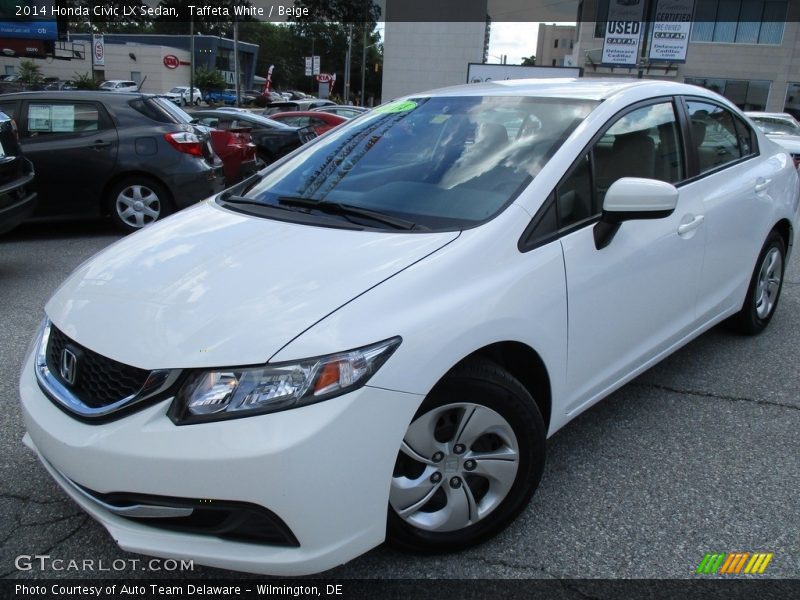 Taffeta White / Beige 2014 Honda Civic LX Sedan