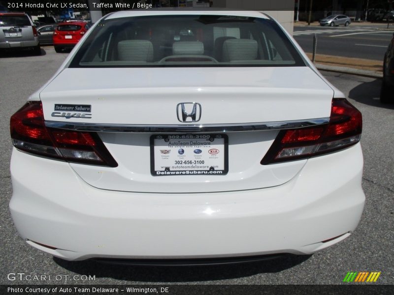 Taffeta White / Beige 2014 Honda Civic LX Sedan