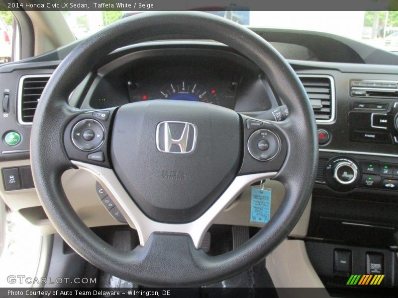 Taffeta White / Beige 2014 Honda Civic LX Sedan