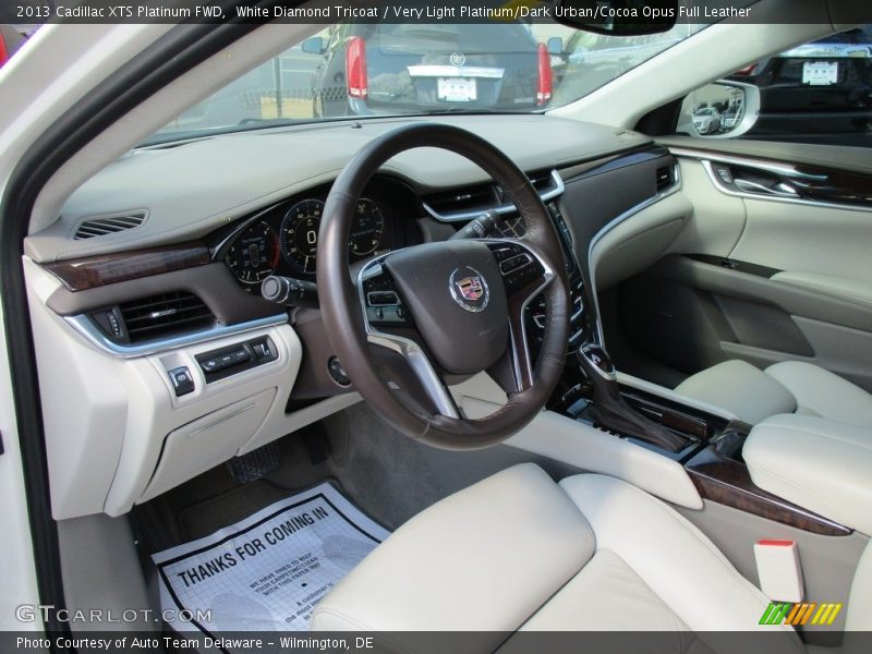 White Diamond Tricoat / Very Light Platinum/Dark Urban/Cocoa Opus Full Leather 2013 Cadillac XTS Platinum FWD