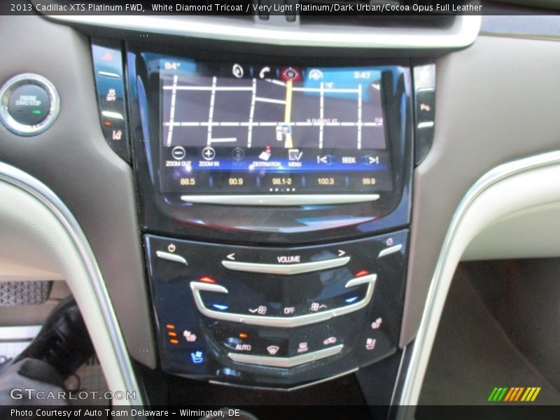 White Diamond Tricoat / Very Light Platinum/Dark Urban/Cocoa Opus Full Leather 2013 Cadillac XTS Platinum FWD