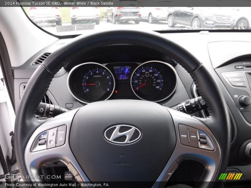 Winter White / Black Saddle 2014 Hyundai Tucson SE AWD