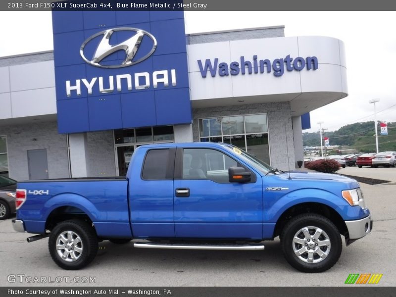 Blue Flame Metallic / Steel Gray 2013 Ford F150 XLT SuperCab 4x4