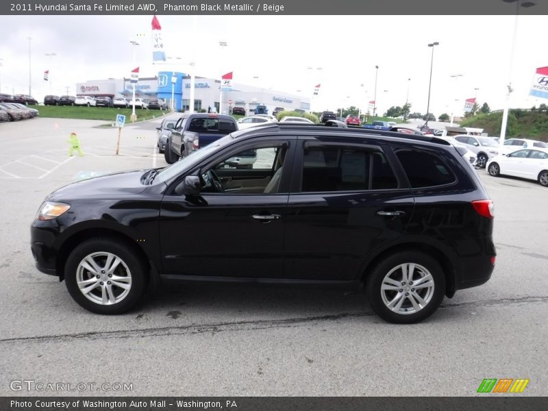Phantom Black Metallic / Beige 2011 Hyundai Santa Fe Limited AWD