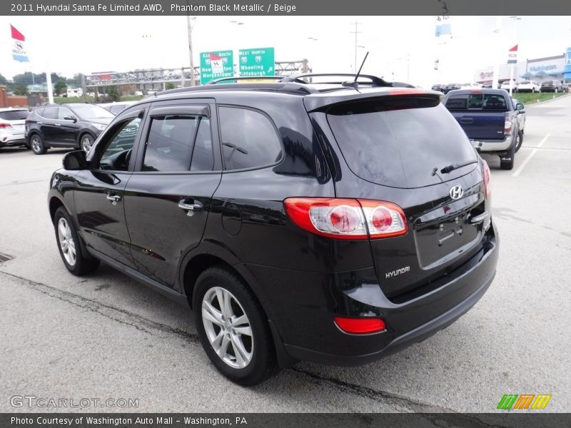 Phantom Black Metallic / Beige 2011 Hyundai Santa Fe Limited AWD